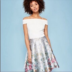 Ted Baker Floral Fit and Flare - White and Multicolor Dress Sz US 6 Or Ted Sz 2